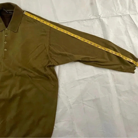 Vintage Island Soft Size XXL Green Sweater Quarter Button Collared 100% Cotton - Picture 7 of 9